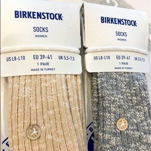 Birkenstock Socks Beige And Gray